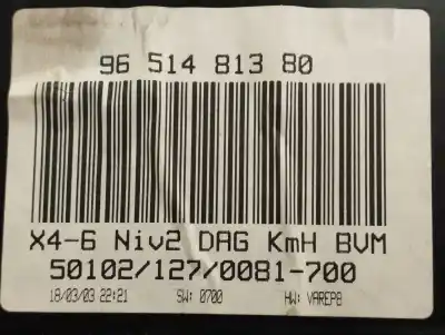 Peça sobressalente para automóvel em segunda mão quadrante por citroen c5 berlina 2.0 hdi vivace-/ automático referências oem iam 9651481380  