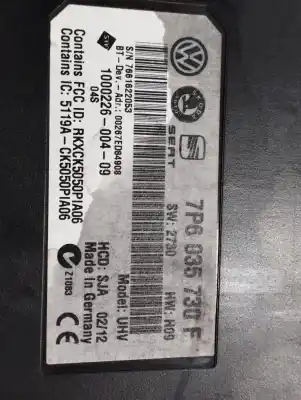 Second-hand car spare part electronic module for seat ibiza (6j5) reference oem iam references 7p6035730f  