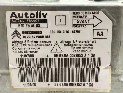 Second-hand car spare part airbag control unit for citroen c4 picasso i monospace (ud_) 1.6 hdi oem iam references 9665396680  