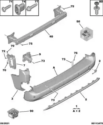 Peça sobressalente para automóvel em segunda mão reforço do pára choques traseiro por citroen berlingo feel m referências oem iam 9816808780