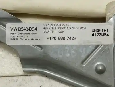 Peça sobressalente para automóvel em segunda mão airbag de cortina dianteiro direito por seat leon (1p1) stylance / style referências oem iam 1p0880742  