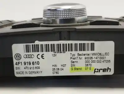 Peça sobressalente para automóvel em segunda mão Sistema De áudio / Rádio Cd por AUDI A6 BERLINA (4F2) 3.2 FSI Referências OEM IAM 4F1919610  