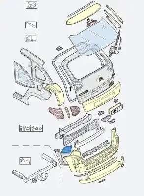 Автозапчасти б/у усиление заднего бампера за CITROEN C4 PICASSO I MONOSPACE (UD_) 1.6 HDI ссылки OEM IAM 9680464280  