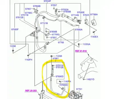 Peça sobressalente para automóvel em segunda mão Tubos De Ar Condicionado por HYUNDAI I30 Classic Referências OEM IAM 977622R000  