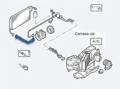 Peça sobressalente para automóvel em segunda mão tubos de ar condicionado por seat leon (1m1) sport referências oem iam 1j0820721t