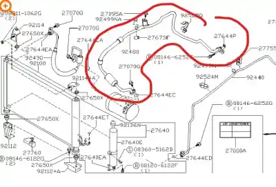 Peça sobressalente para automóvel em segunda mão tubos de ar condicionado por nissan primera berlina (p12) acenta referências oem iam 92480au801