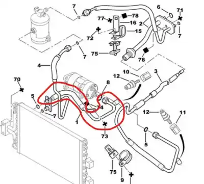 Pièce détachée automobile d'occasion TUYAUX DE CLIMATISATION pour CITROEN XANTIA BERLINA 1.9 Diesel Références OEM IAM 6460J5  