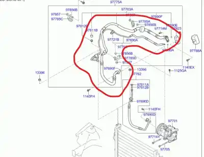 Pièce détachée automobile d'occasion TUYAUX DE CLIMATISATION pour KIA CEE´D SPORTY WAGON LX Références OEM IAM 977751H200  