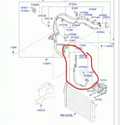 Second-hand car spare part POWER STEERING PRESSURE PIPE for KIA CEE´D SPORTY WAGON LX OEM IAM references 977622H200  