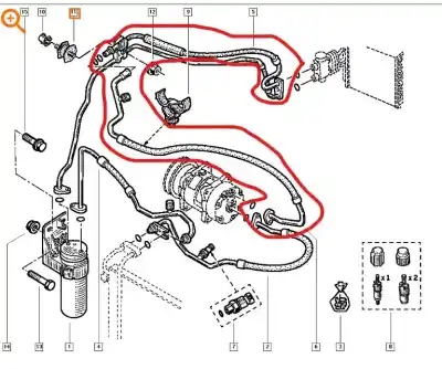 Second-hand car spare part AIR CONDITIONING PIPES for RENAULT SCENIC RX4 (JA0) 1.9 dCi Salomon OEM IAM references 7700433721  