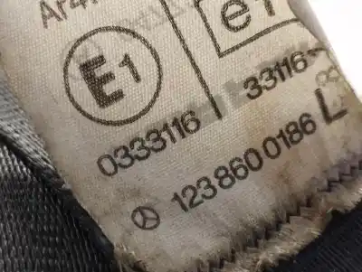 Pezzo di ricambio per auto di seconda mano CINTURA DI SICUREZZA ANTERIORE SINISTRA per MERCEDES-BENZ CLASE E (W123) BERLINA+COUPE E 280 185 CV / 136 KW Riferimenti OEM IAM 1238600186  