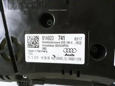 Автозапчастина б/у панель інструментів для audi q2 (gab) 2.0 16v tdi посилання на oem iam 81a920741  