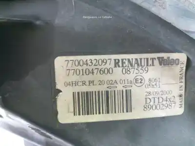 Pièce détachée automobile d'occasion feu droit pour renault megane scenic ja0 1_ 1.6 16v ja0b. ja04. ja11 références oem iam 770432097  
