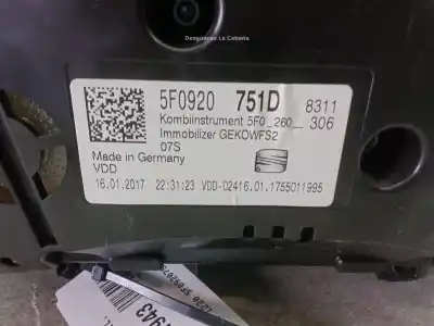 Peça sobressalente para automóvel em segunda mão quadrante por seat leon st (5f8) 1.4 tsi referências oem iam 5f0920751d  