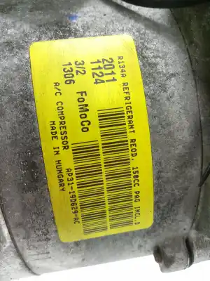Peça sobressalente para automóvel em segunda mão compressor de ar condicionado a/a a/c por ford fiesta vi (cb1, ccn) 1.4 tdci referências oem iam ap3119d629ac  
