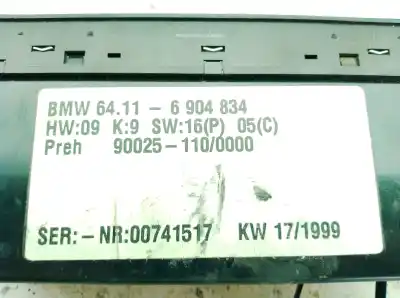 Second-hand car spare part heating / air conditioning control panel for bmw 5 (e39) 530 d oem iam references 64116904834  