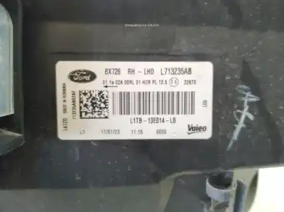 Second-hand car spare part right headlight for ford puma (j2k, cf7) 1.0 ecoboost mhev híbrido (gasolina) 2021 5p oem iam references l1tb13e014lb  