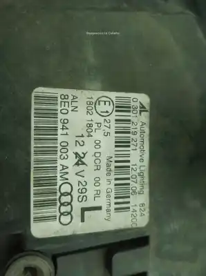 Second-hand car spare part left headlight for audi a4 b7 (8ec) 2.0 tdi 16v oem iam references 8e0941029as, 8e0941003am  