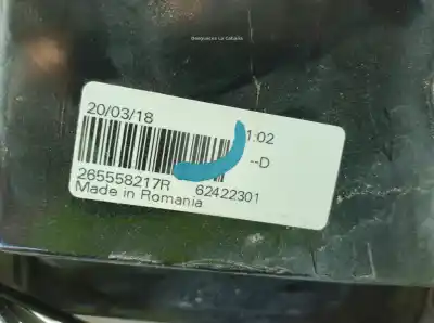 Second-hand car spare part left tailgate light for dacia duster 1.5 dci diesel fap cat oem iam references 265558217r  