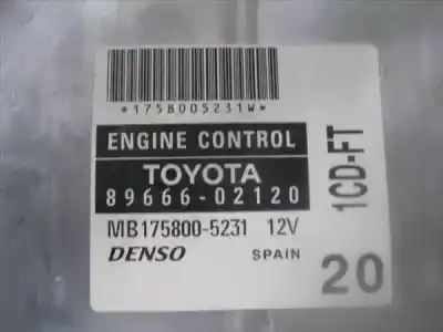 Second-hand car spare part ecu engine control for toyota corolla (e12) 2.0 d-4d oem iam references denso/mb1758005231  
