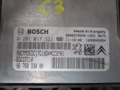 Second-hand car spare part ecu engine control for citroen c3 ii (sc_) 1.4 hdi 70 (sc8hzc, sc8hr0, sc8hp4) oem iam references bosch/0281017337  