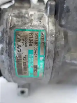 Peça sobressalente para automóvel em segunda mão compressor de ar condicionado a/a a/c por volkswagen golf v (1k1) 2.0 tdi 16v referências oem iam 1k0820803g  