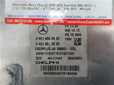 Second-hand car spare part ecu engine control for mercedes-benz clase c (w205) familiar 2.1 cdi cat oem iam references a6519000603  