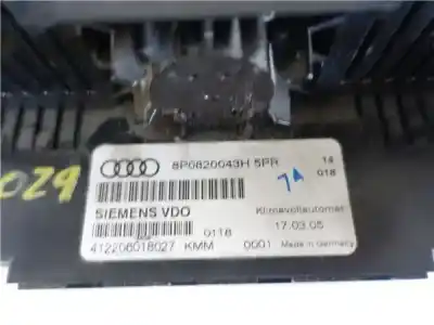 Peça sobressalente para automóvel em segunda mão comando de sofagem (chauffage / ar condicionado) por audi a3 (8p1) 2.0 tdi 16v referências oem iam 8p0820043h  