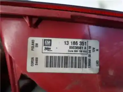Second-hand car spare part right tailgate light for opel corsa d 1.3 cdti oem iam references   13186351