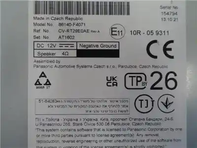 Автозапчастина б/у багатофункційний дисплей для toyota c-hr (x10) híbrido hybrid active посилання на oem iam 86140-f4071  