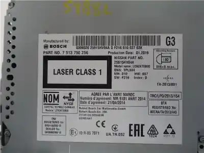 Gebrauchtes Autoersatzteil multifunktionsdisplay zum nissan qashqai ii (j11e) 1.2 360 oem-iam-referenzen 7213750256  