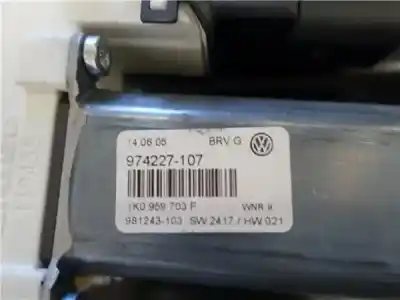 Second-hand car spare part rear left window regulator for volkswagen passat berlina (3c2) 2.0 16v fsi oem iam references 1k0959703f  