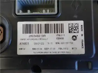 Peça sobressalente para automóvel em segunda mão display gps / multimídia por renault captur ii 1.0 referências oem iam 280346419r  