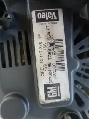 Peça sobressalente para automóvel em segunda mão alternador por opel combo 1.3 cdti 16v referências oem iam 13117278  