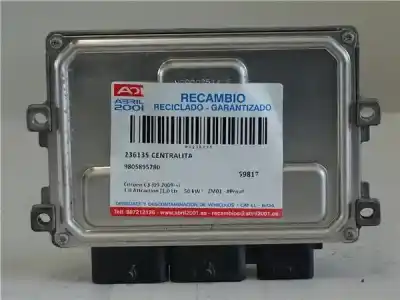 Peça sobressalente para automóvel em segunda mão centralina de motor uce por citroen c3 puretch 68 live 1.0 50kw referências oem iam 9805895780