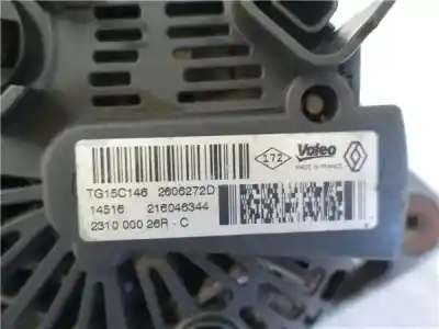 Second-hand car spare part alternator for renault kangoo ii (f/kw0) 1.5 dynamique [1.5 ltr. - 66 kw dci diesel fap] oem iam references   2606272d