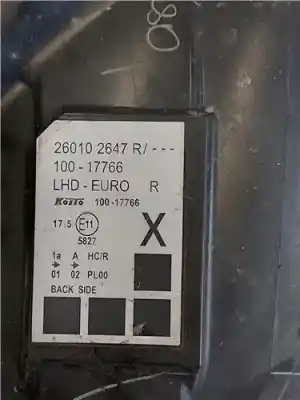 İkinci el araba yedek parçası sag far için renault kangoo ii (f/kw0) 1.5 furgón professional oem iam referansları 260102647r  