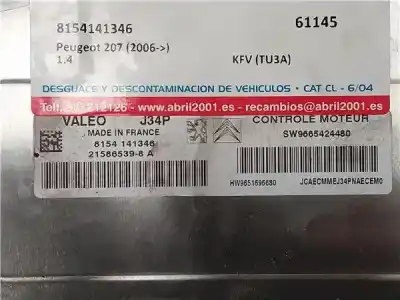 Second-hand car spare part ecu engine control for peugeot 207 1.4 oem iam references   8154141346