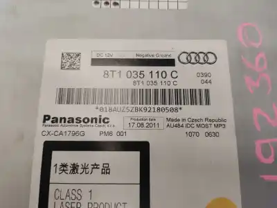 Second-hand car spare part audio system / radio cd for audi a4 b8 (8k2) 2.0 tdi oem iam references 8t1035110c