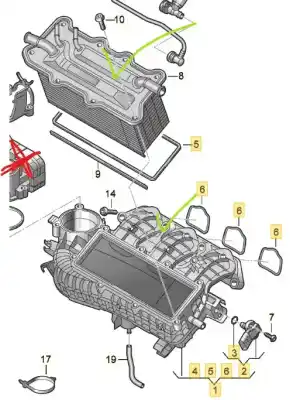 Second-hand car spare part intercooler for seat leon (5f1) reference oem iam references 04c145749a 04c129709e 04c145749a