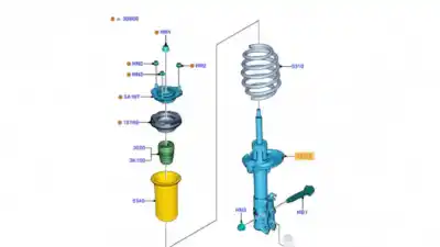 Peça sobressalente para automóvel em segunda mão amortecedor dianteiro direito por ford fiesta (cb1) ambiente referências oem iam 1713973