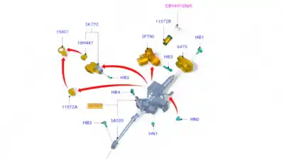 Peça sobressalente para automóvel em segunda mão coluna de direcção por ford fiesta (cb1) ambiente referências oem iam 1899412