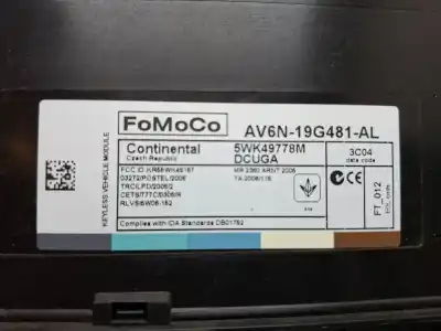 Second-hand car spare part electronic module for ford c-max titanium oem iam references av6n19g481al av6n19g481am av6n19g481al
