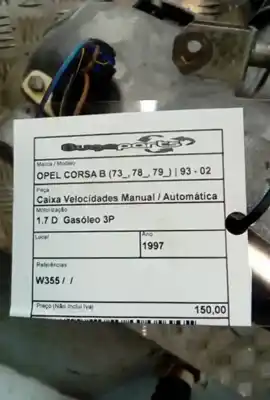 Gebrauchtes Autoersatzteil getriebe zum opel corsa b (s93) 1.7 d (f08 f68 m68) oem-iam-referenzen w355  