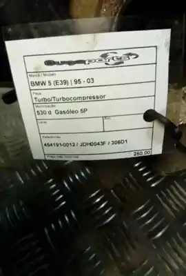 Peça sobressalente para automóvel em segunda mão turbocompresor por bmw 5 (e39) 530 d referências oem iam 454191-0012  