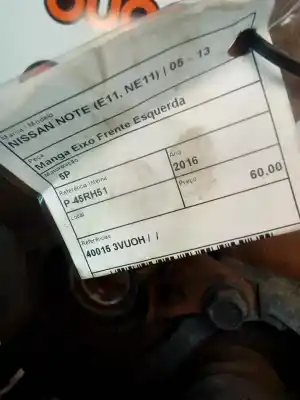 Second-hand car spare part front left knuckle for nissan note (e11, ne11) 1.5 dci oem iam references 40015 3vuoh  