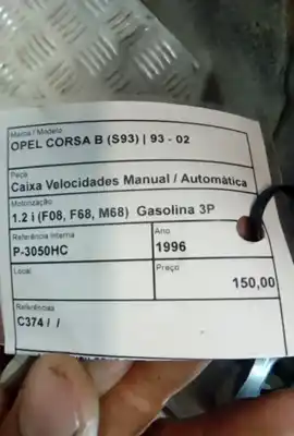 Second-hand car spare part gearbox for opel corsa a caixa (s83) 1.2 (f08. w5l) oem iam references c374  