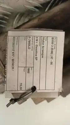 Peça sobressalente para automóvel em segunda mão motor de arranque por bmw 3 (e46) 316 i referências oem iam 0331303117 617  