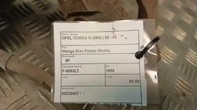 Pezzo di ricambio per auto di seconda mano attacco anteriore destro per opel corsa b (s93) 1.0 i 12v (f08. f68. m68) riferimenti oem iam 90539907  