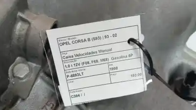 Second-hand car spare part gearbox for opel corsa b (s93) 1.0 i 12v (f08. f68. m68) oem iam references c394  